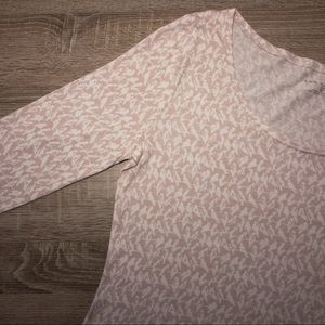 Ann Taylor Long Sleeve Tee Birds On A Wire Medium